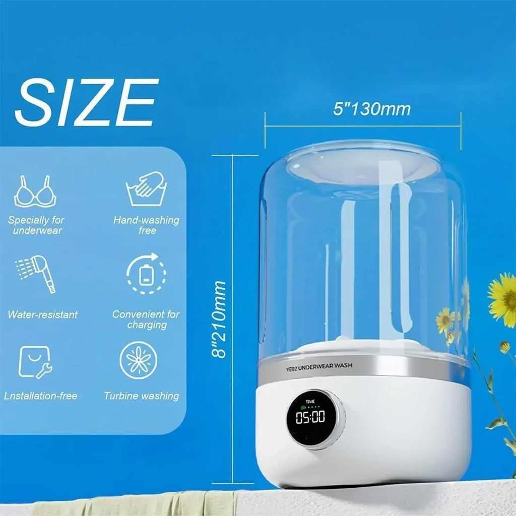 Tidesmit 1L portable wireless underwear and socks washing machine with laundry dehydration bucket feature