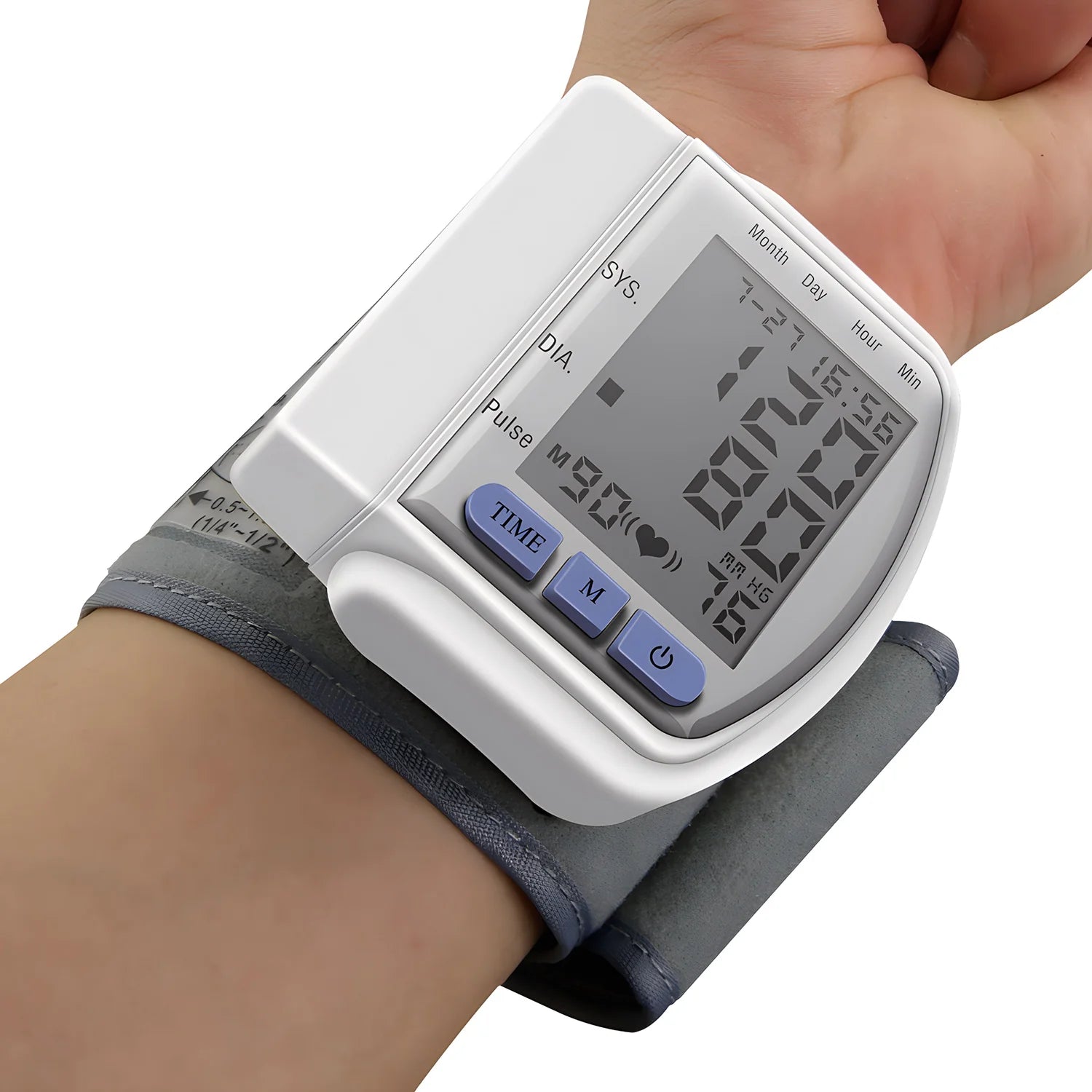 Wrist Blood Pressure Monitor Bp Monitor Large LCD Display Blood Pressure Machine Adjustable Wrist Cuff