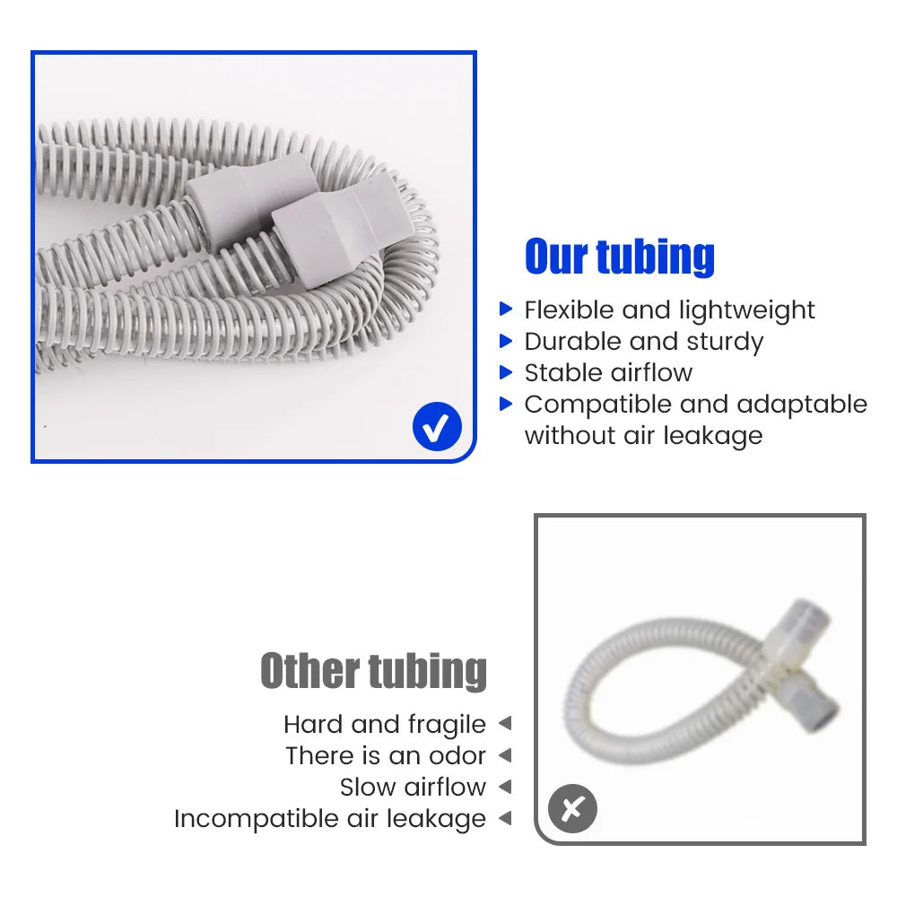 1.8M CPAP Hose CPAP Tubing CPAP Pipe Auto APAP Anti Snoring Apnea Respitor Ventilator 22MM Tubing Hose + Hose Cleaning Brush Kit