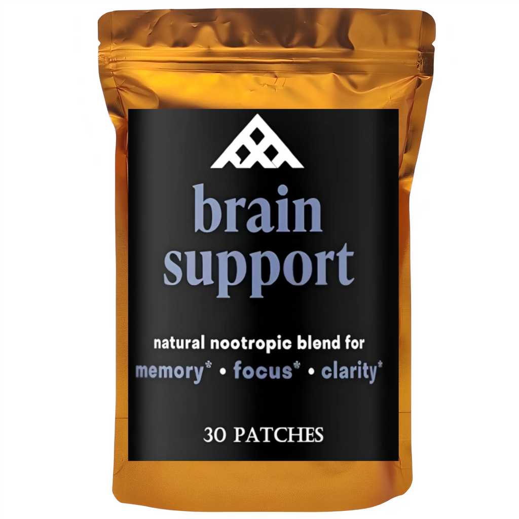Brain Support Transdermal Patches Concentrated Ashwagandha Root, Ginkgo Biloba Monnieri Emory and Focus Support 30 Patches