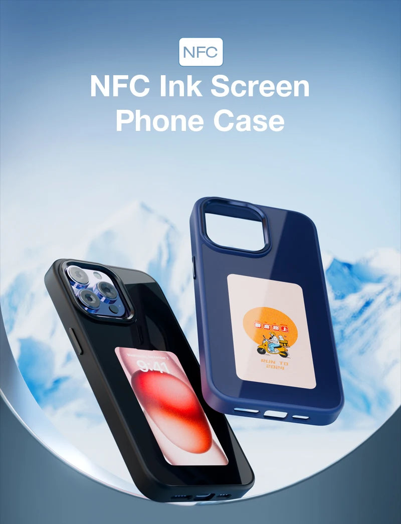 NFC Smart E Ink Phone Case for iPhone 16 Pro Max - Shock-Absorbing Cover Tidesmit