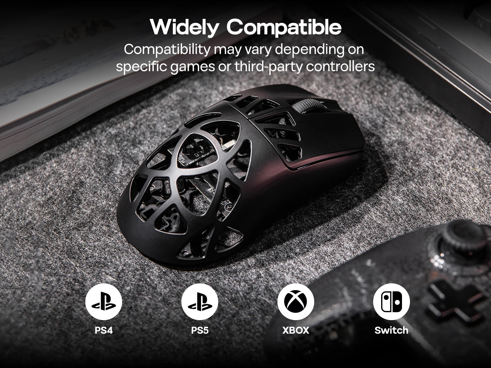 EPOMAKER Carbon X Wired/2.4G/BT Wireless Gaming Mouse 400 to 30,000 DPI Adjustable with PAW3950 Sensor for PC/Mac/Linux