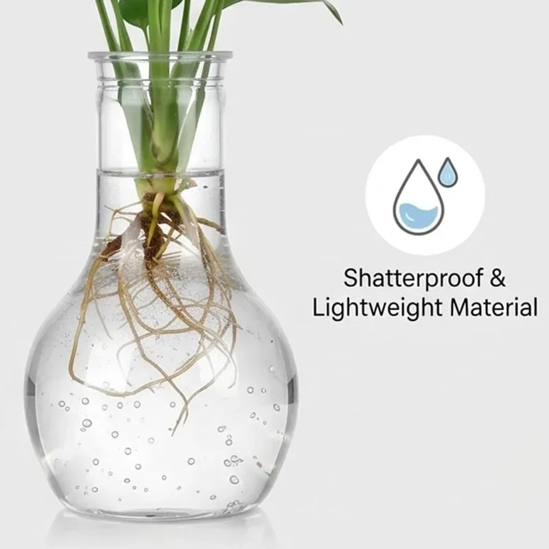 1/5x Transparent Hydroponic Flower Pot Planting Rooting Container Tabletop Plants Bonsai Office Table Home Gardening Decoration