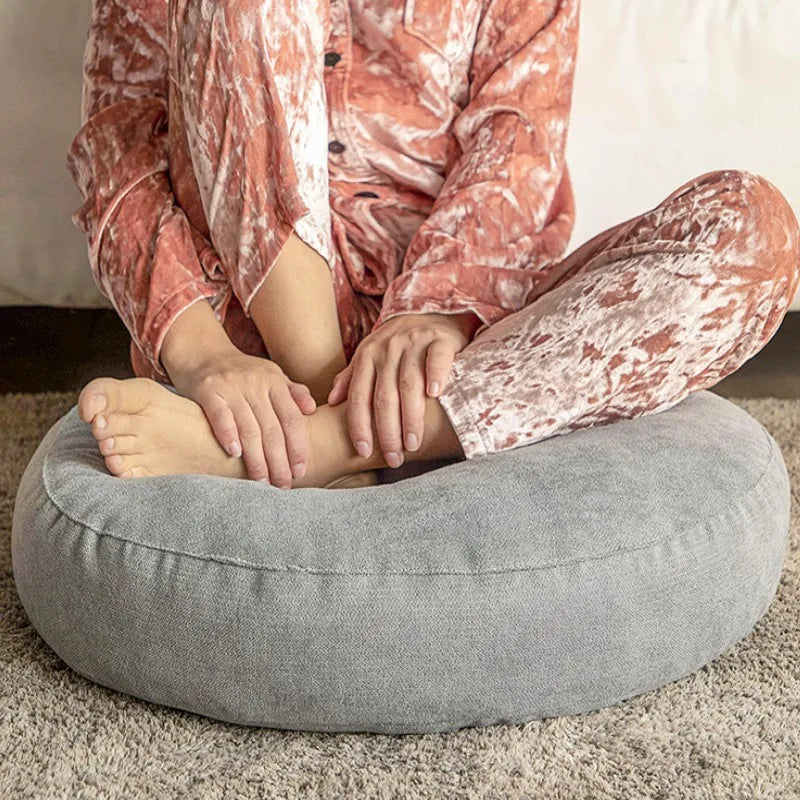 Floor Seat Cushion Thickened Meditation Chair Cushion Simple Japan Style Futon Round Cotton and Linen Tatami Balcony Cushions 방석