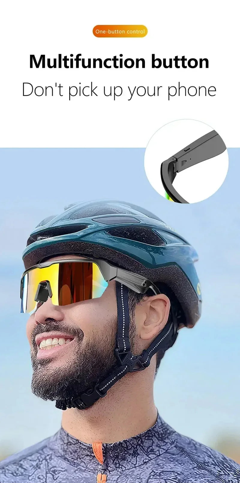 Bluetooth Cycling Sunglasses with Spatial Audio - Tidesmit Black Tidesmit