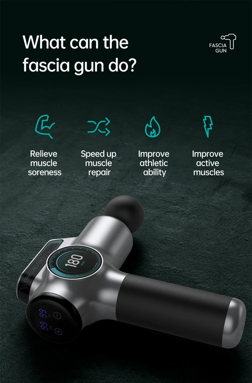 Deep Tissue Massage Gun | 99-Speed Portable Muscle Recovery Device Relaxation Treatment Tidesmit