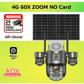 4G Solar Surveillance Camera 4‑Lens 60X Optical Zoom Human Tracking 31200MAH Battery 24‑Hour Recording Outdoor Security Cameras