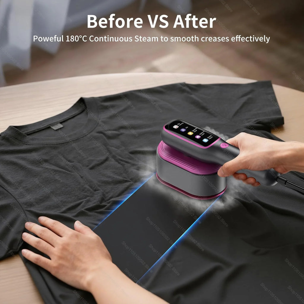 Tidesmit portable mini garment steamer featuring dual wet and dry ironing modes for home or travel clothes care.