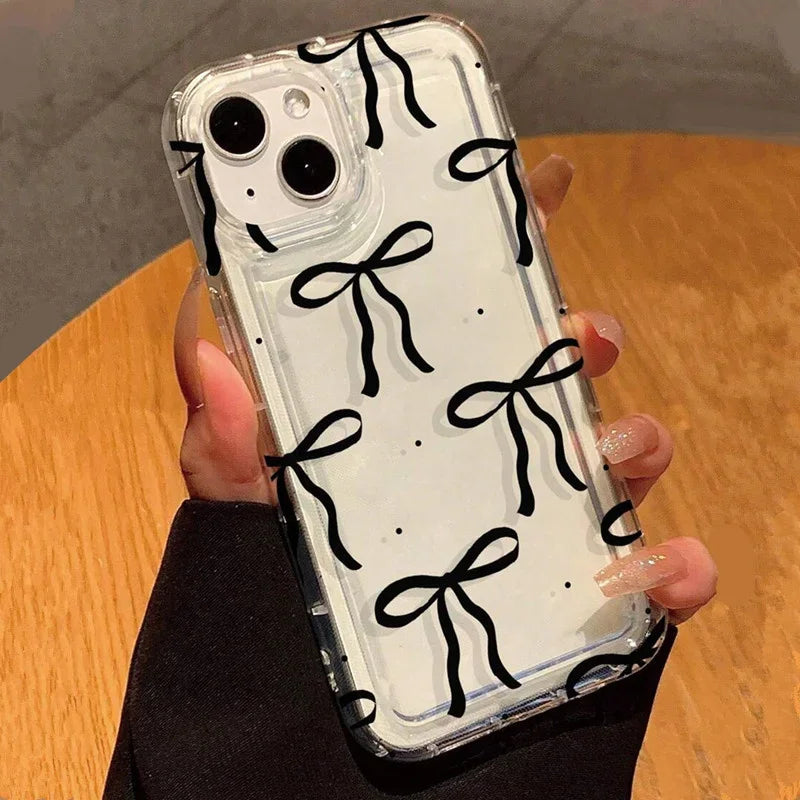 iPhone 16 Heart Bow Case: Shock-Absorbing Slim Protection Cover Tidesmit