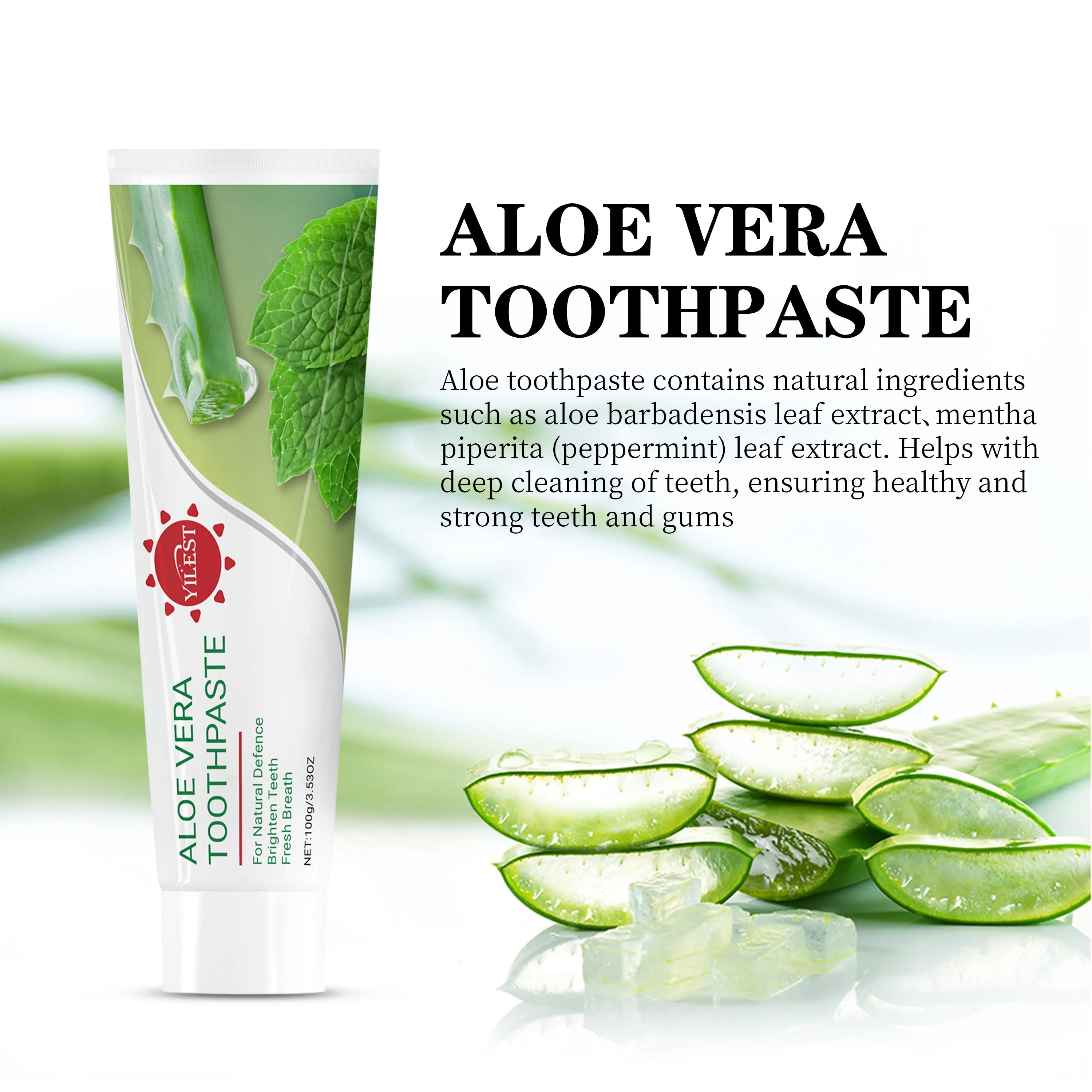 Tidesmit Aloe Vera toothpaste 100g for natural teeth whitening, gum care, and fresh peppermint breath