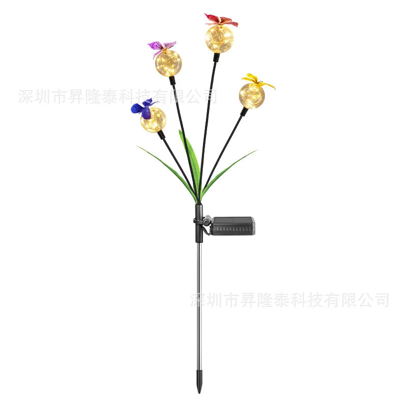 Solar Outdoor Light Butterfly Bobble Ball Swing Lamp Garden Yard Lawn Landscape Decor Light