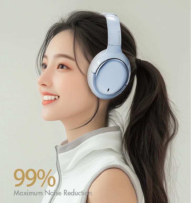 Wireless Noise Cancelling Headphones Over-Ear - Studio Audio White Tidesmit