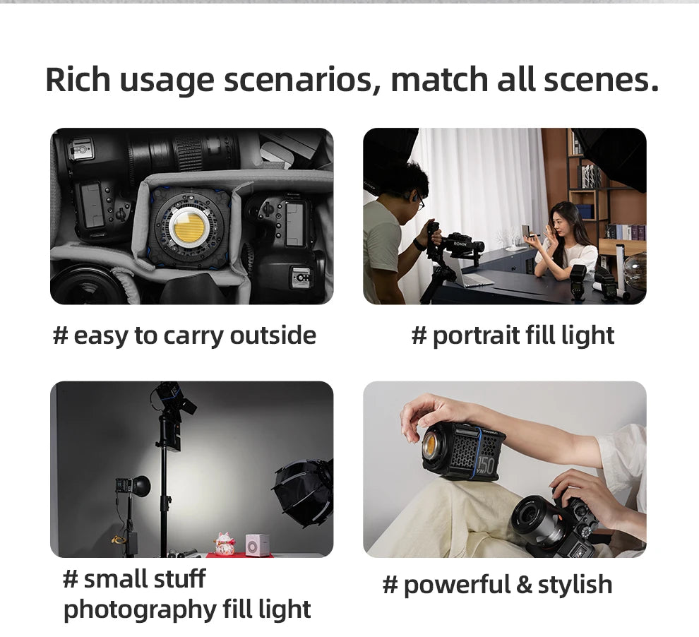 Portable 150W COB LED Video Light – Adjustable Color Temperature Kit Tidesmit