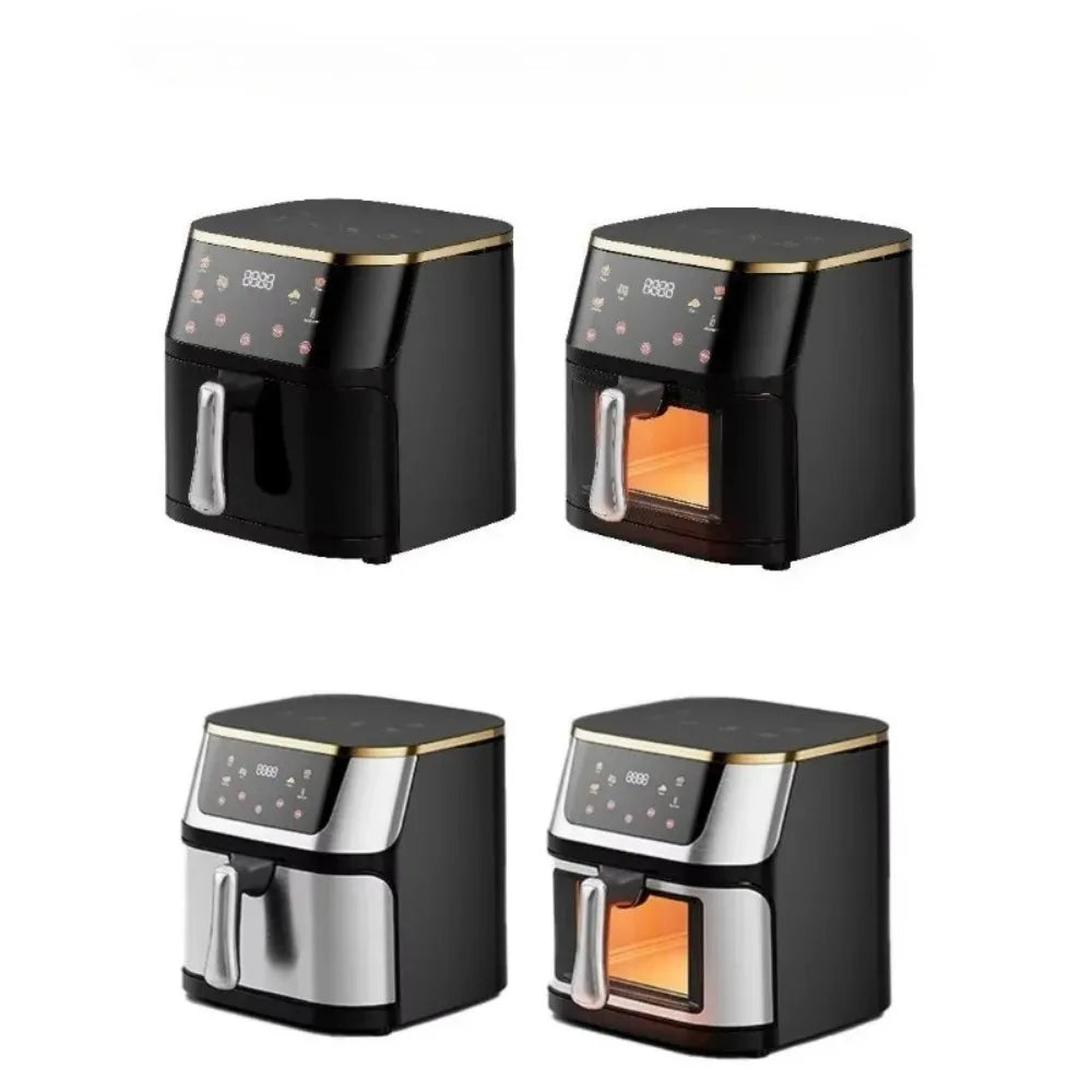 Household 8L Silver Crest Air Fryer 8L Stainless Steel Square Steam Oven with Digital Control