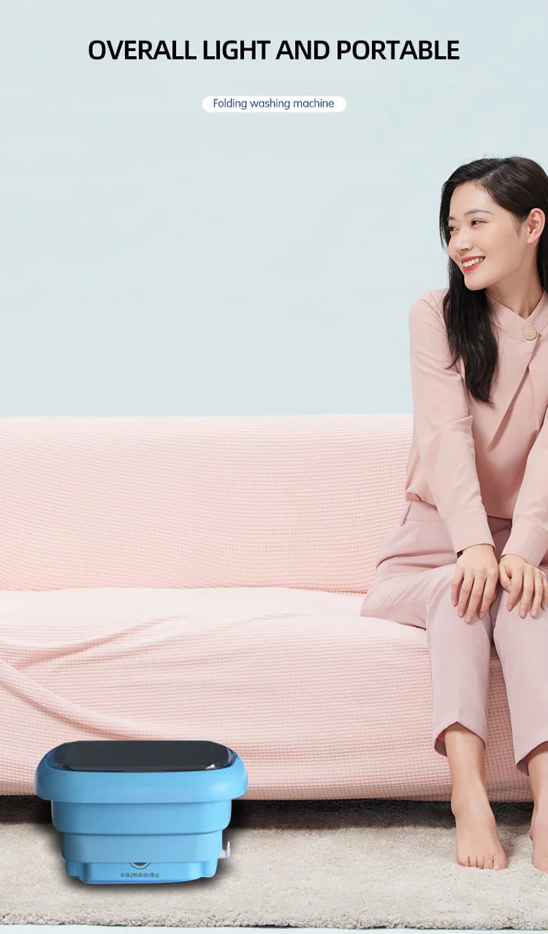 Tidesmit 2025 portable folding clothes washing bucket with dryer feature showing compact storage and design angle
