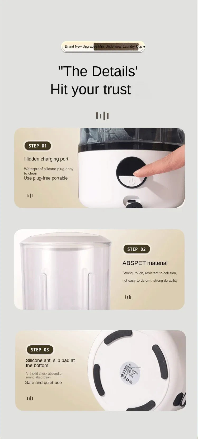 Tidesmit Portable Washing Machine 2L 3.7V
