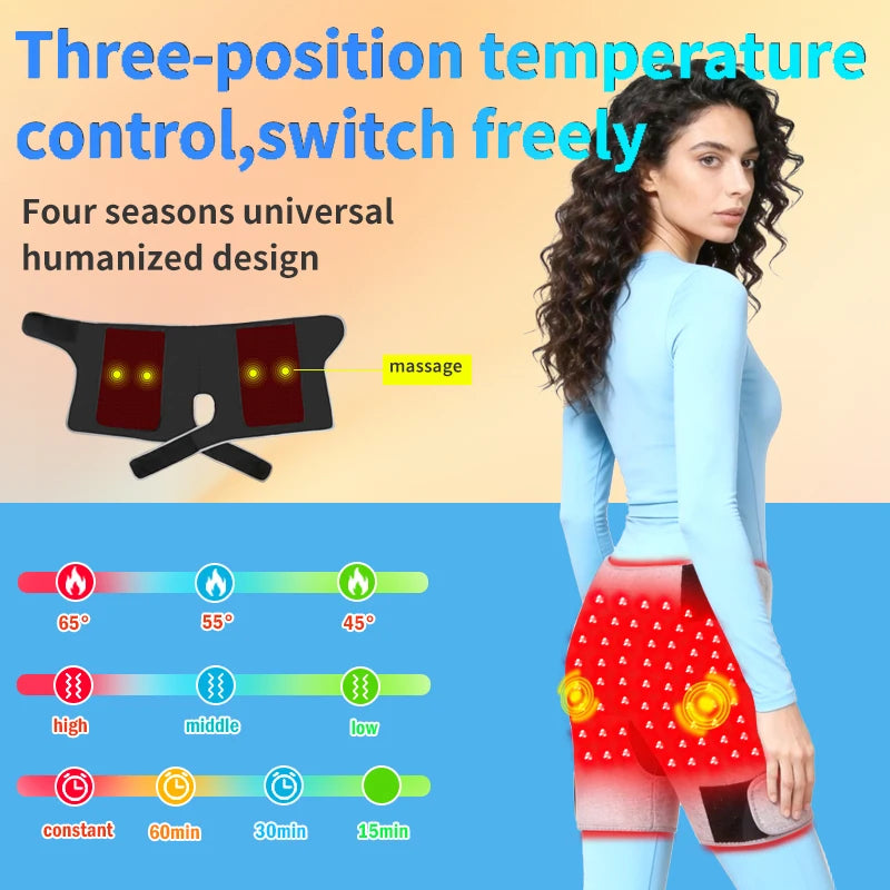Red Light Therapy Hip Massager with Heat - Portable Wellness Tool Relaxation Treatment Tidesmit