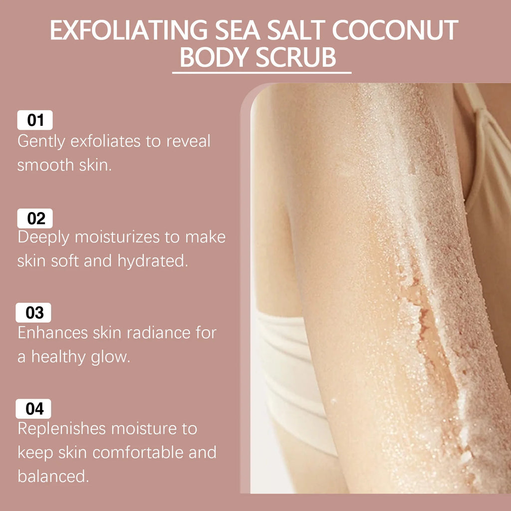 Sea Salt Body Scrub Coconut Scented Exfoliating Care - Tidesmit Scrubs Treatments Tidesmit
