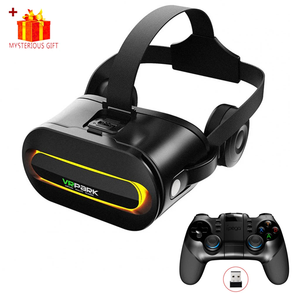 VR Headset for Smartphones: Immersive Smart Glasses with Spatial Audio Black VR Control B Tidesmit