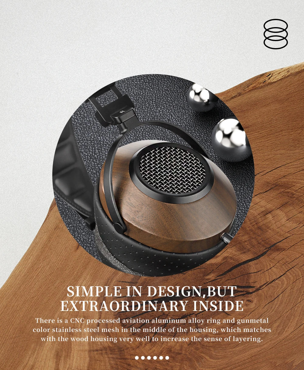 SIVGA SV023 Open Back Headphones | Walnut Wood 50mm Studio Monitor Drivers Tidesmit