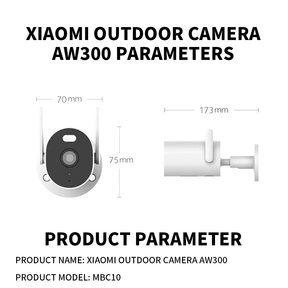 Xiaomi Outdoor Camera AW300 IP66 2K IP66 Full Color Night Vision Home Camera Video Surveillance IP Cam Detection Security Camera
