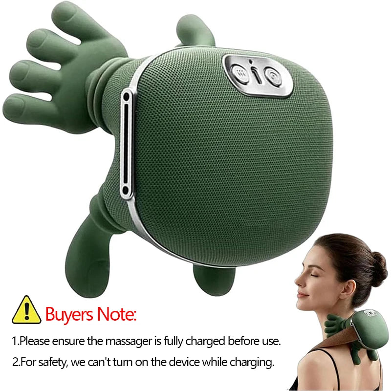 Bionic Neck Shoulder Massager with 3 Kneading Modes - Tidesmit Relaxation Treatment Green With Box Tidesmit