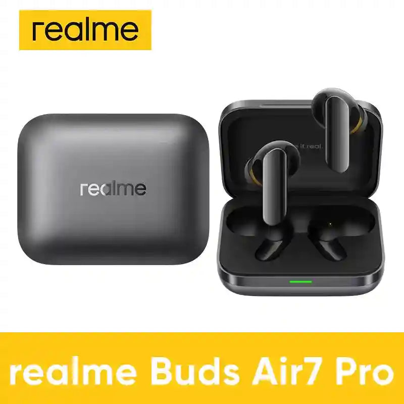Realme Buds Air 7 Pro Wireless Earbuds - 53dB Active Noise Cancelling Metallic Gray spain Tidesmit