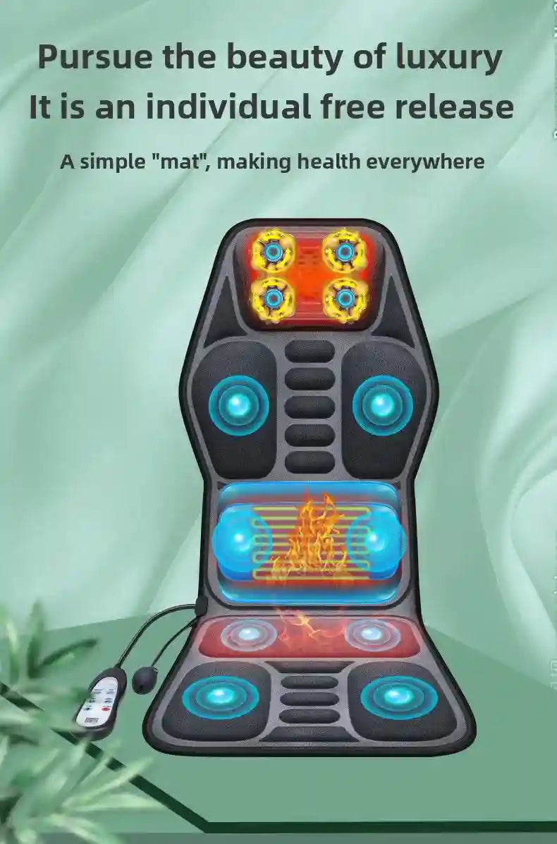 Electric Massager Seat Cushion with Heat and Airbag Lumbar Support Massage Roller Tidesmit