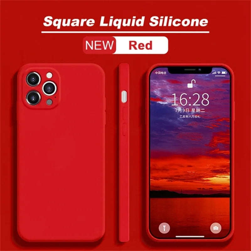 iPhone 15 Pro Silicone Case – Shock-Absorbing Slim Fit Cover Red Tidesmit