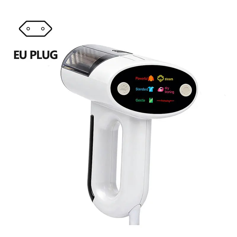 Tidesmit handheld steam iron with intelligent handle sensor showing advanced vacuum and dry ironing technology