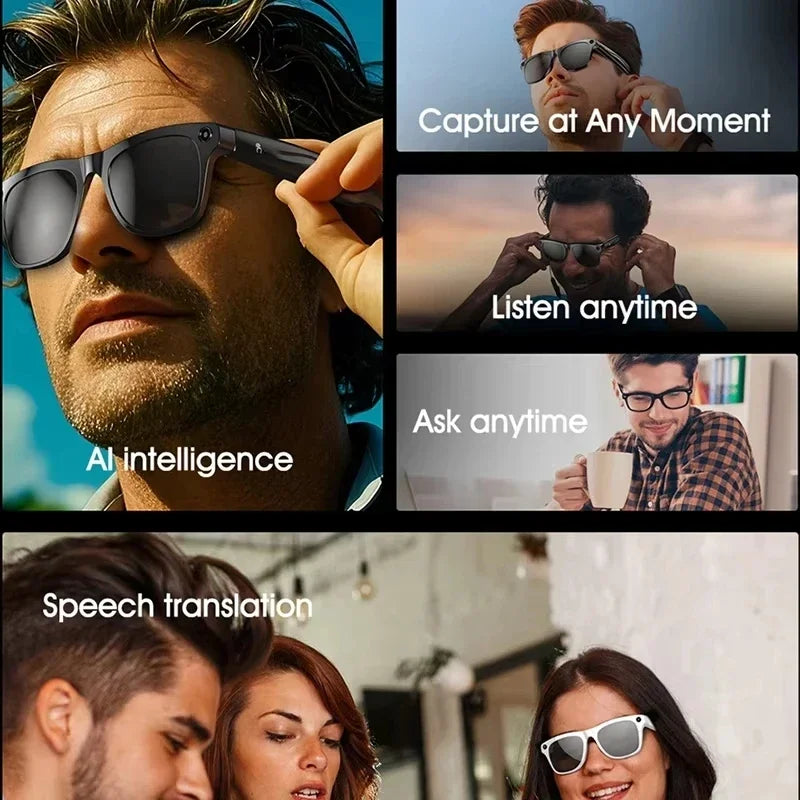 Tidesmit Smart Glasses with AI GPT Camera, Bluetooth Audio & Translator Tidesmit