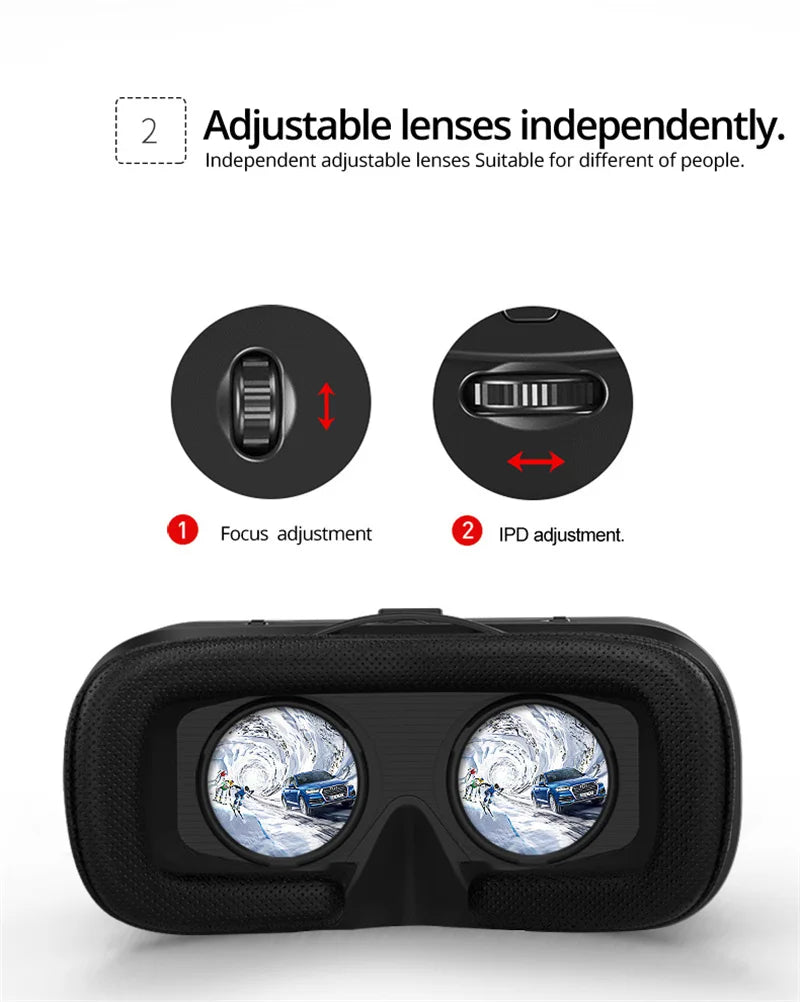 VR Headset for Smartphones - Immersive 3D Reality Glasses for Mobile Tidesmit