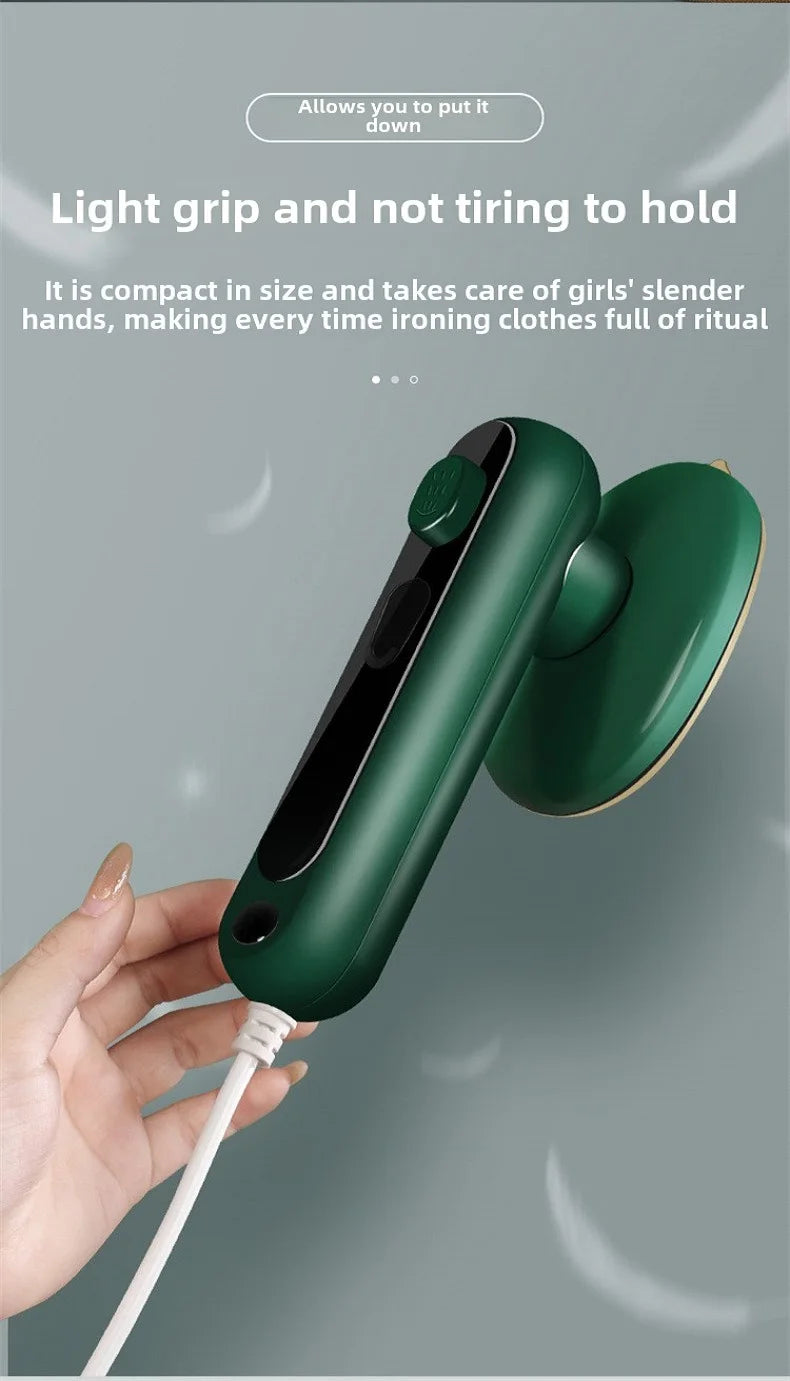 Tidesmit 2-in-1 mini portable handheld electric steam iron for travel and home fabric garment care