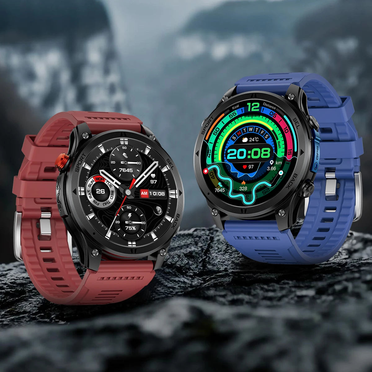 LIGE 2026 New GPS Path Smart Watch 530mAh Battery IP68 Waterproof Sports Run Tracker BT Call Outdoor Compass Military Smartwatch