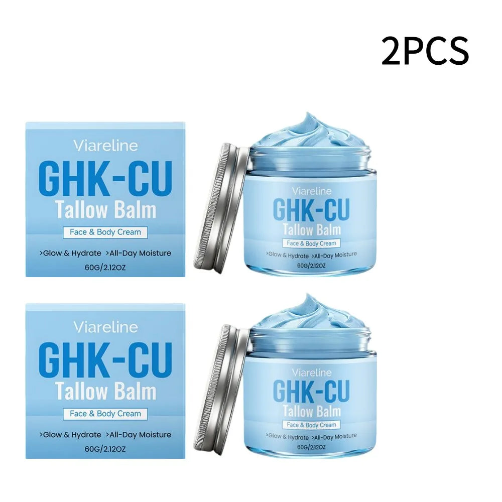 GHK-CU Copper Peptide Tallow Balm, Hydrating Firming Face & Body Cream, Gentle All-Day Moisture for All Skin Types 60g