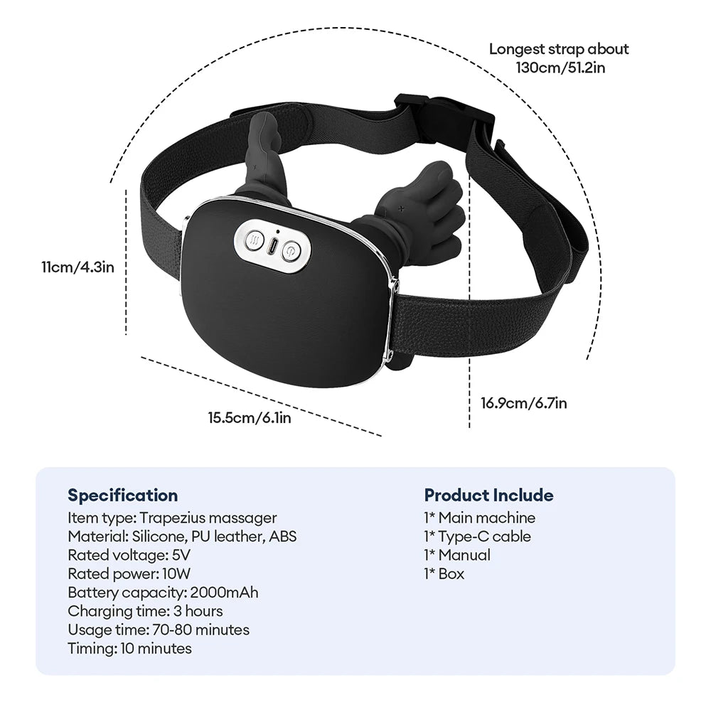 4D Neck and Shoulder Massager: Bionic Kneading Wireless Electric Massager Body Shaping Massage Equipment Tidesmit