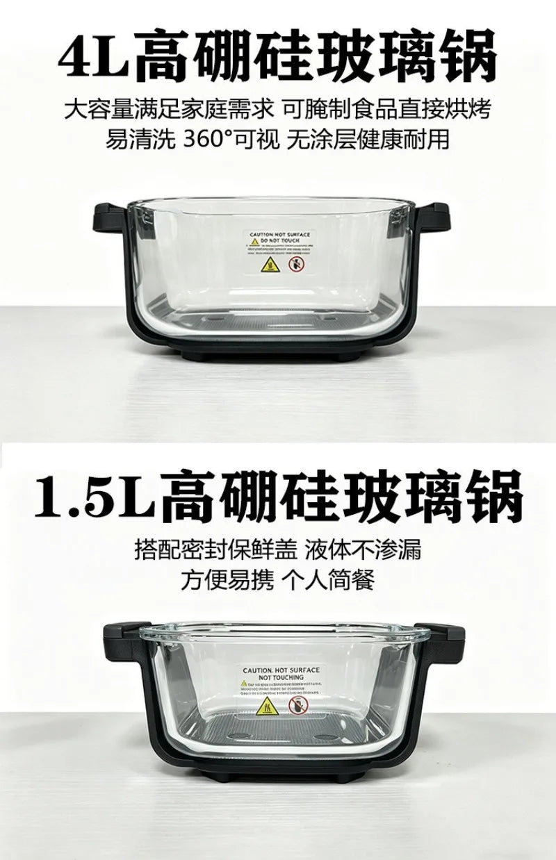 Color Screen Smart Air Fryer Air Fryer Glass Visual Fries Machine Electric Oven