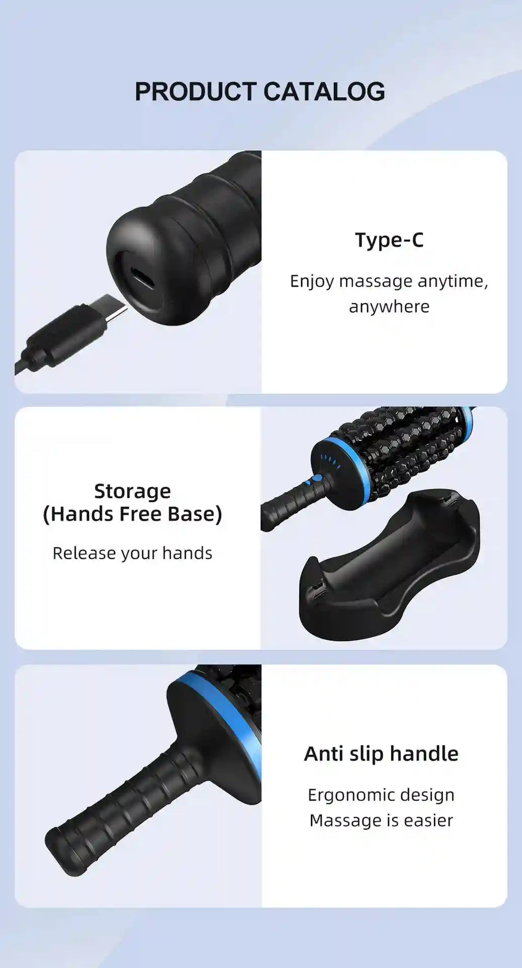 Tidesmit Electric Massage Roller | Deep Tissue Muscle Recovery | Black Massage Roller Tidesmit