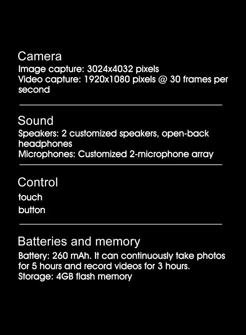 Tidesmit Smart Glasses with 8K Camera & Spatial Audio - Mixed Reality Series Tidesmit