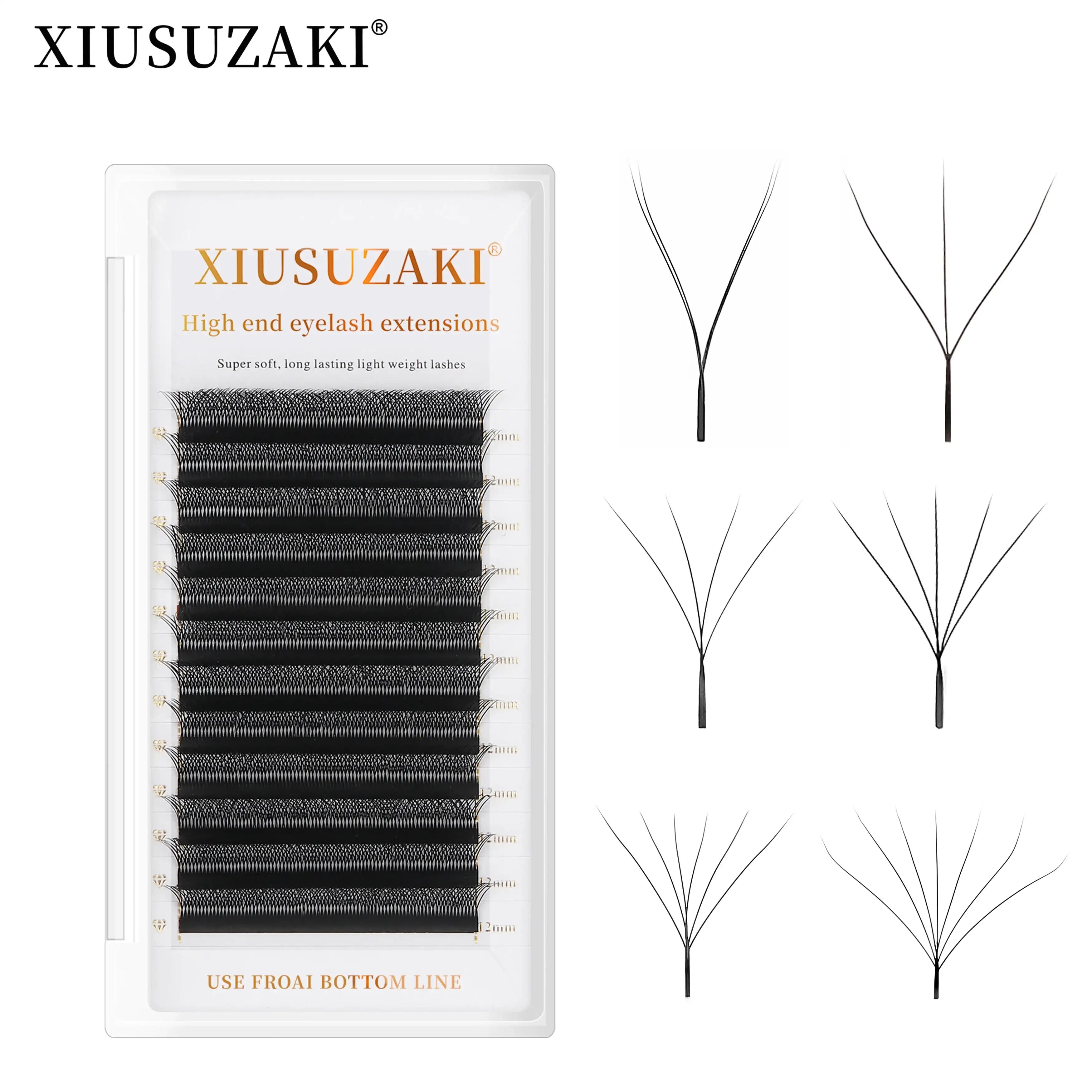 XIUSUZAKI W Shaped Bloom 2D 3D 4D 5D 6D 7D 8D Automatic Flowering Premade Fans Eyelashes Extensions Natural yy Individual Lashes False Eyelashes Tidesmit