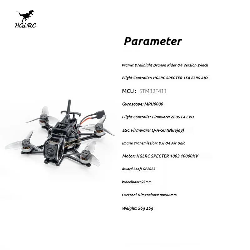 Draknight O4 4K Micro FPV Drone - 2 Inch Freestyle Quadcopter Tidesmit