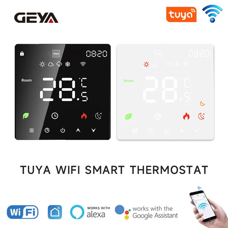 GEYA Tuya Smart WiFi Electric Floor Heating Thermostat With Linkage Water Floor Heating Gas Boiler Wall-mounted Stove Thermostat