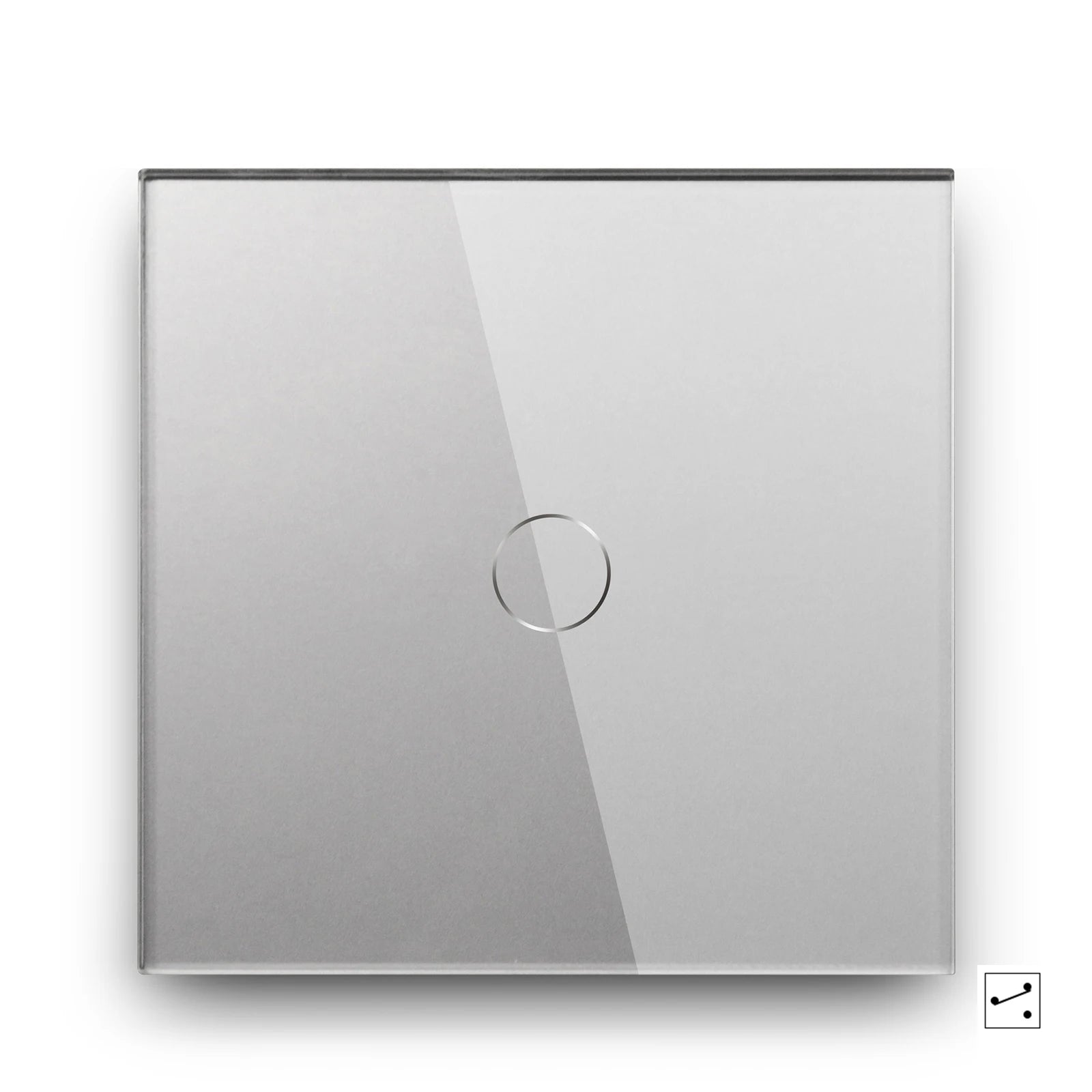 Crystal Glass WiFi Smart Light Switch | App-Controlled Wall Mount 1 Gang 2 Way Gray Tidesmit