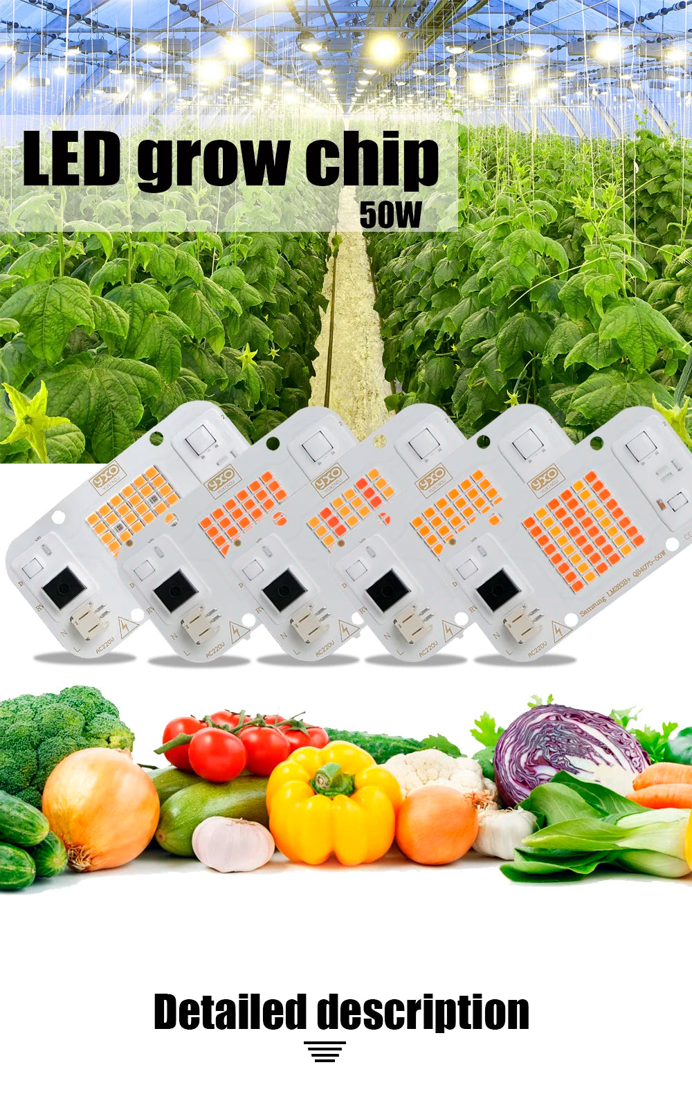 Quantum LED Grow Light Chip LM283B+ 100W 50W DOB COB Full Spectrum Welding Free 220V 110V LED Chip For Indoor Plants