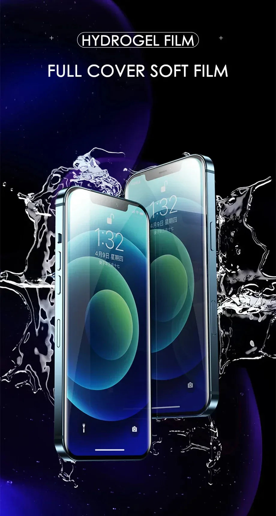 Hydrogel Screen Protector for iPhone - 4-Pack Case-Friendly HD Film Tidesmit