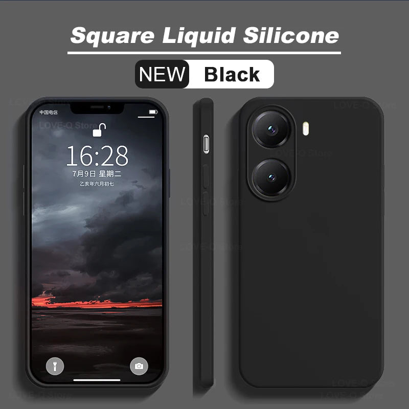 Poco X7 Pro Liquid Silicone Case: Shock-Absorbing Slim Fit Cover Black Tidesmit