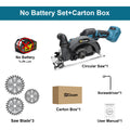 Gisam 165mm 10000RPM Brushless Electric Circular Saw Cordless Adjustbale Angle Woodworking Power Tool For Makita 18v Battey Pins