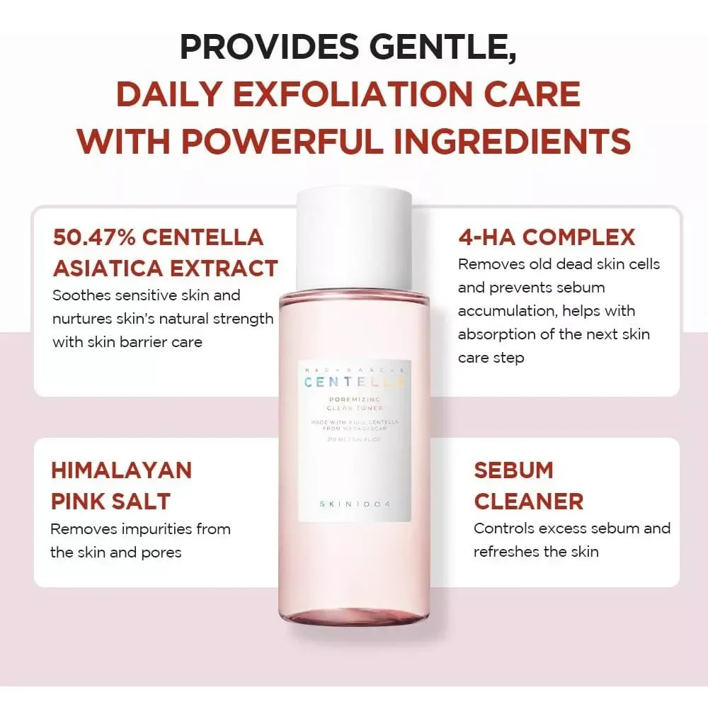 SKIN1004 Madagascar Centella Poremizing Skincare Set Korean Cosmetics Toner Ampoule Gel Cream Face Wash Cleanser Pore Beauty Kit