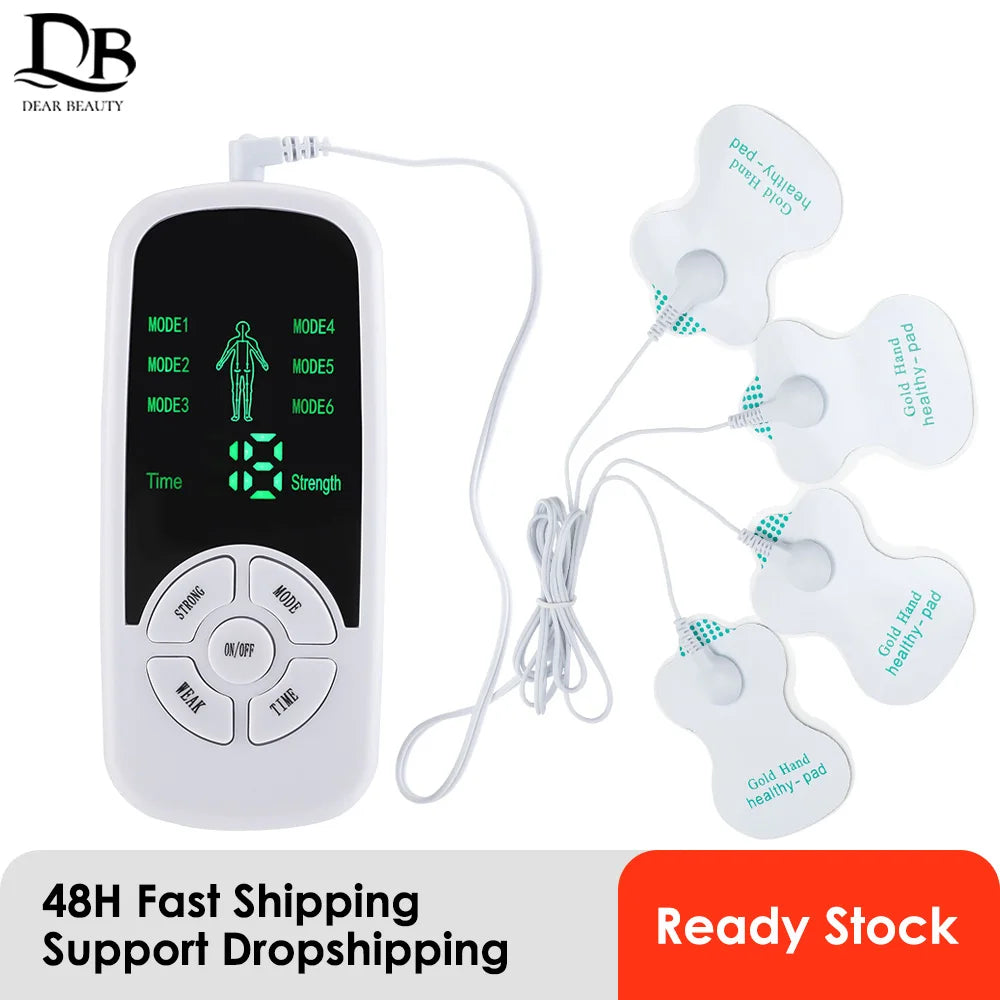 Electric Muscle Stimulator for Pain Relief - 6 Mode Wellness Device Relaxation Treatment Tidesmit