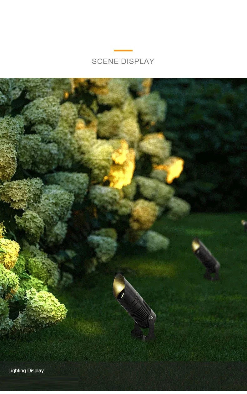 All Aluminum Outdoor LED Garden Lighting 3W 7W 12W 15W Spike Lawn Lamp Waterproof Lighting Garden Path Spotlights AC220V 12V 24V